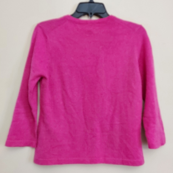 Griffen Cashmere pink 2 ply cardigan sweater size small - Picture 7 of 7